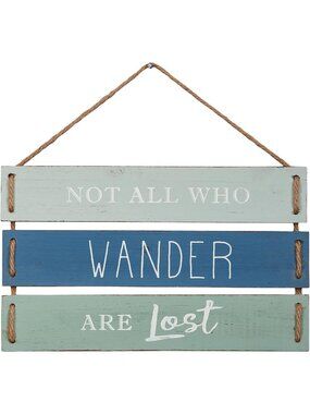 Not All Who Wander Are Lost Wood Slat Sign Rustic Wall Hanging Farmhouse‎ Decor